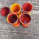 Series of 5 mazagrans in flammed ceramic