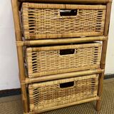 Vintage rattan chest of drawers