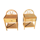 Pair of rattan bedsides, a drawer