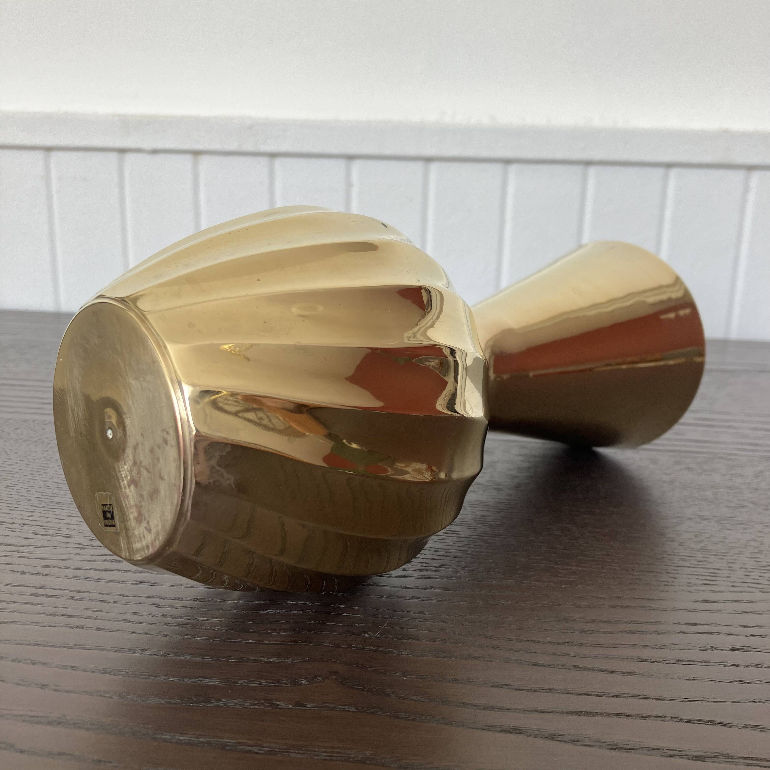 Indian brass swirl vase