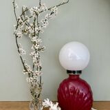 Vintage ceramic and opaline lamp