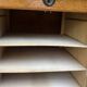 Vintage desk with curtain – wood – side shelf