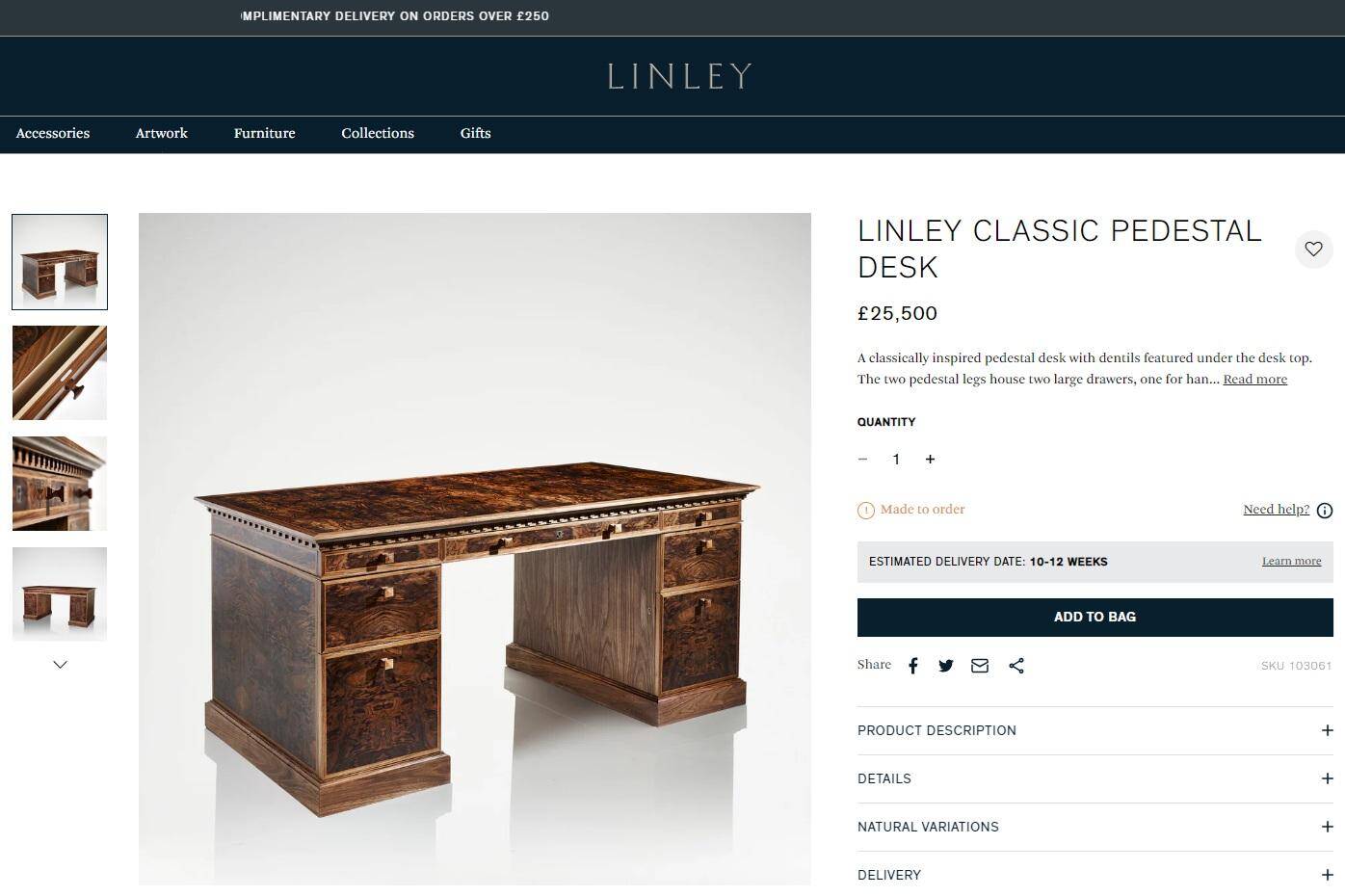 David Linley Burr walnut chest of drawers for light restoration.