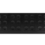 Blackened oak buffet with geometric doors 1970