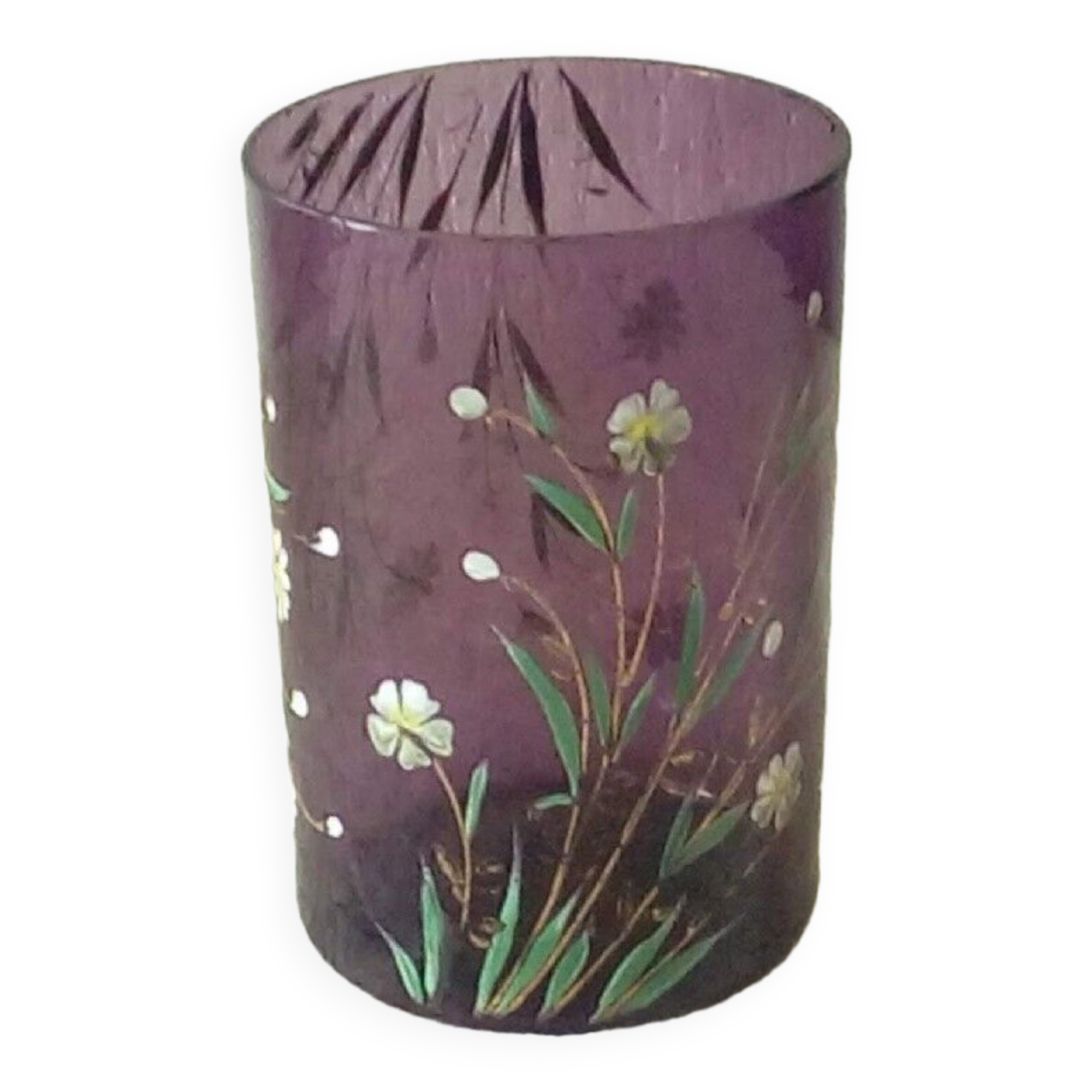 Fine crystal enamel cup glass 19th n1