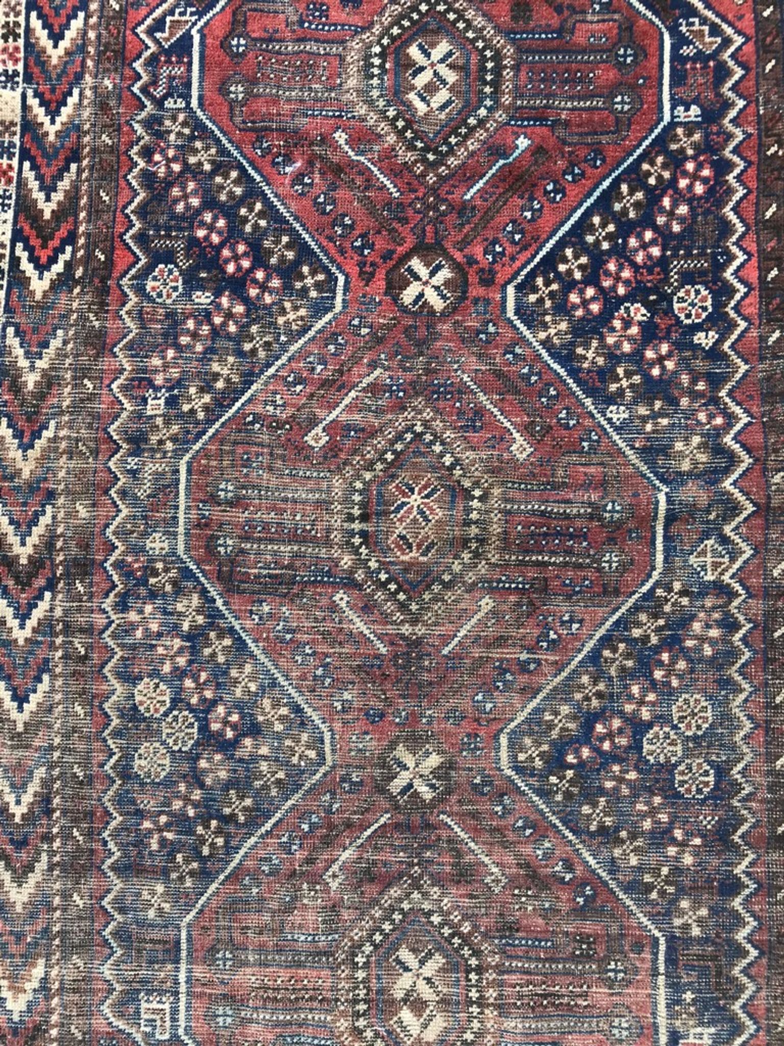 Carpet old persian hand made ghashghai wool 97 x 152 cm
