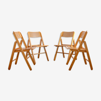 Suite de 4 chaises pliantes scandinave 1970s