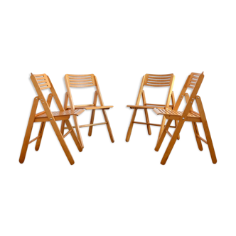 Suite de 4 chaises pliantes scandinave 1970s