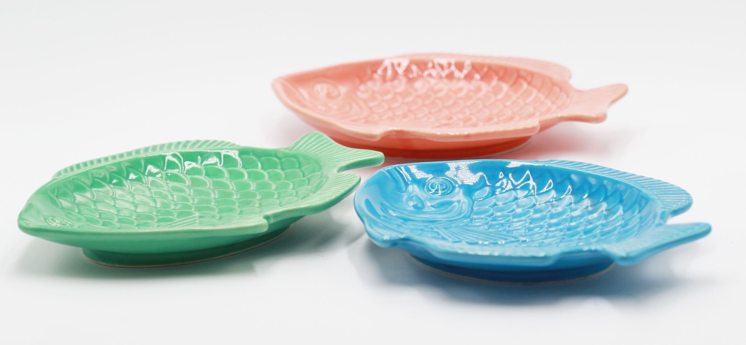 Set of 3 ceramic fish