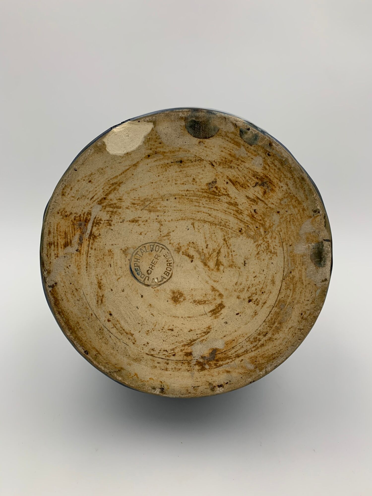 Old enamelled sandstone vase, by Joseph Talbot, Sandstone of La Borneé - 1930s