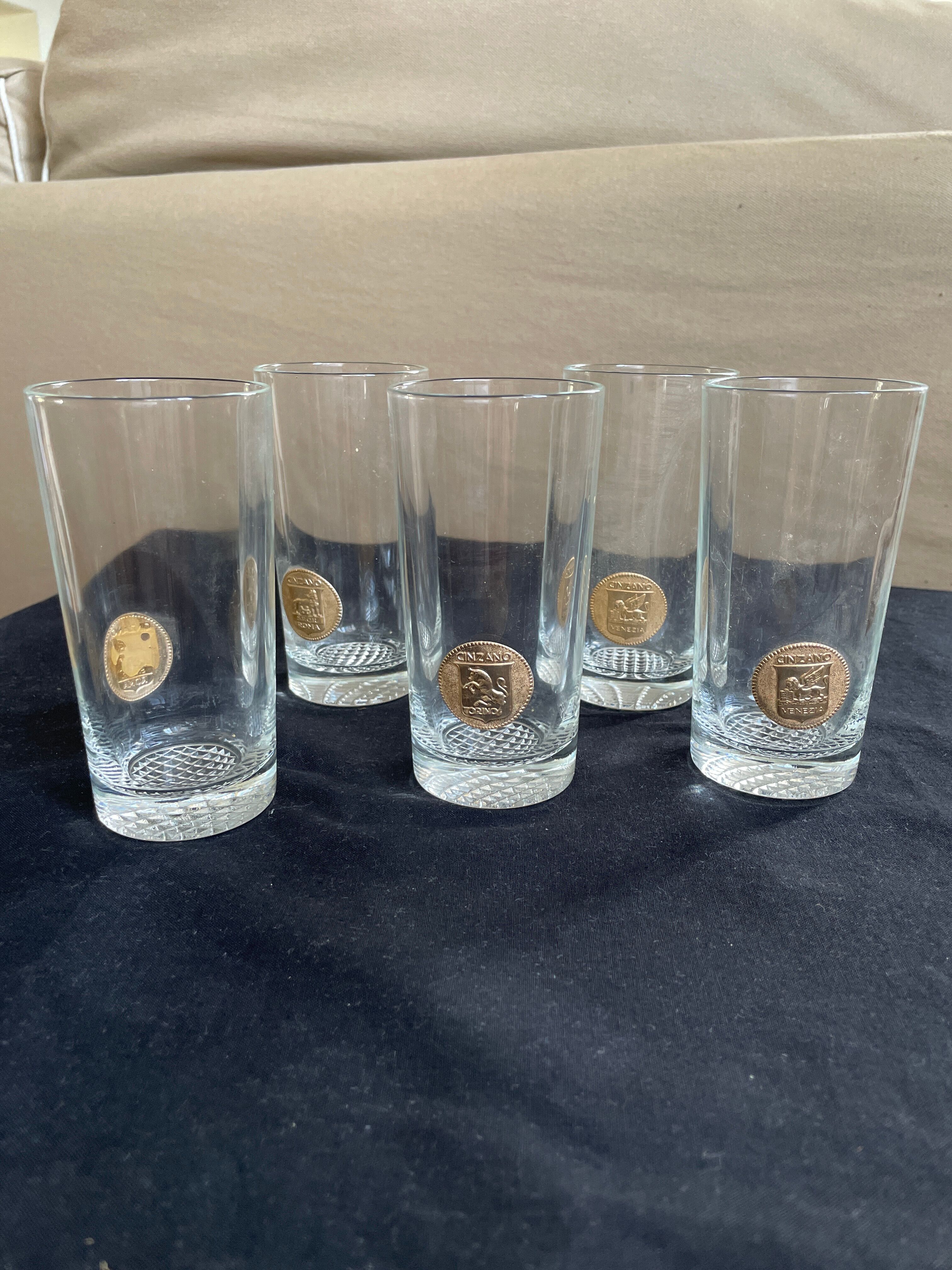 5 glasses Cinzano Toronto Roma venezia