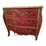 Louis XV style chest of drawers marble and rosewood