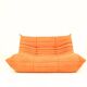 Sofa Togo designed Linge Roset Small Settee Juicy Orange Color