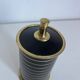 Vintage 1960 black cigarette case with golden stripes - 14 x 7 cm