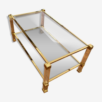 Brass glass coffee table