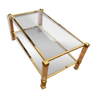 Brass glass coffee table