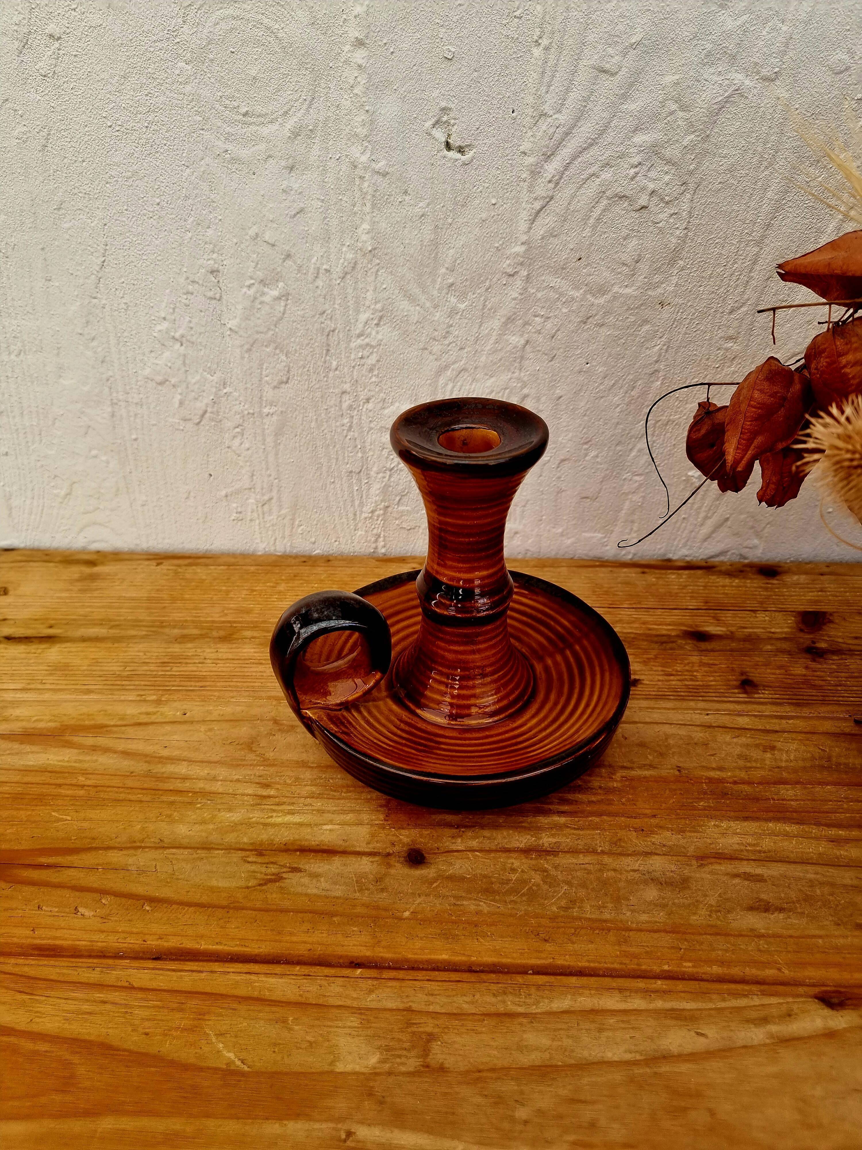 Saint Clement ceramic hand candle holder