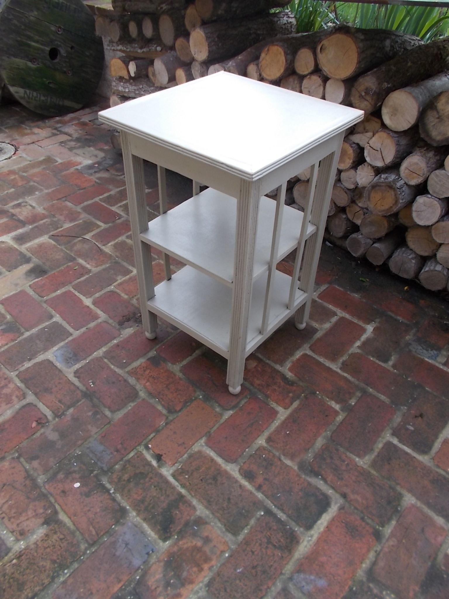 Grey wooden stool
