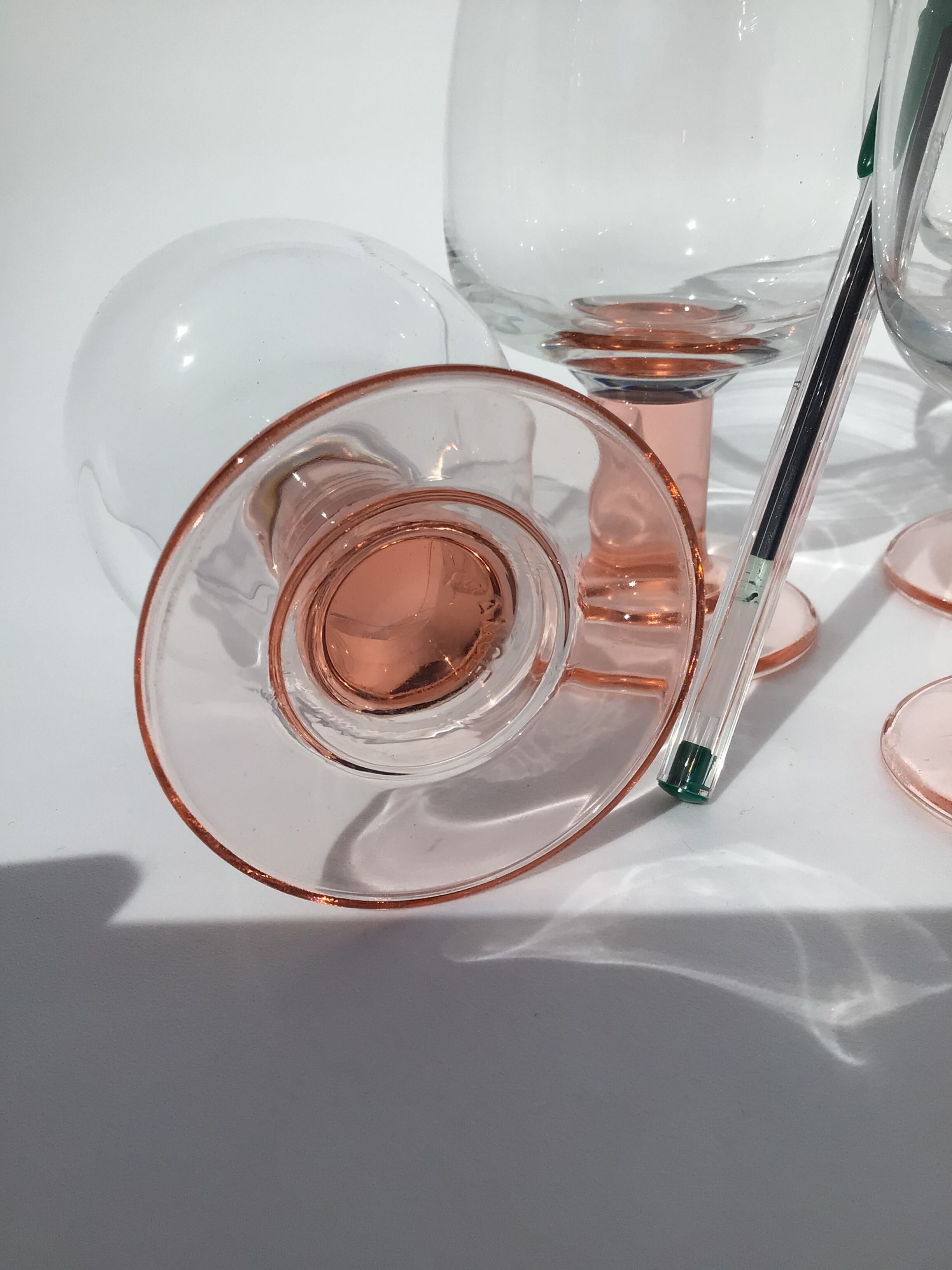 10 wine glasses foot pink orange diameter 7cm