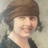 Portrait of a lady oil on canvas With Wooden gilded  frame signed 1928
