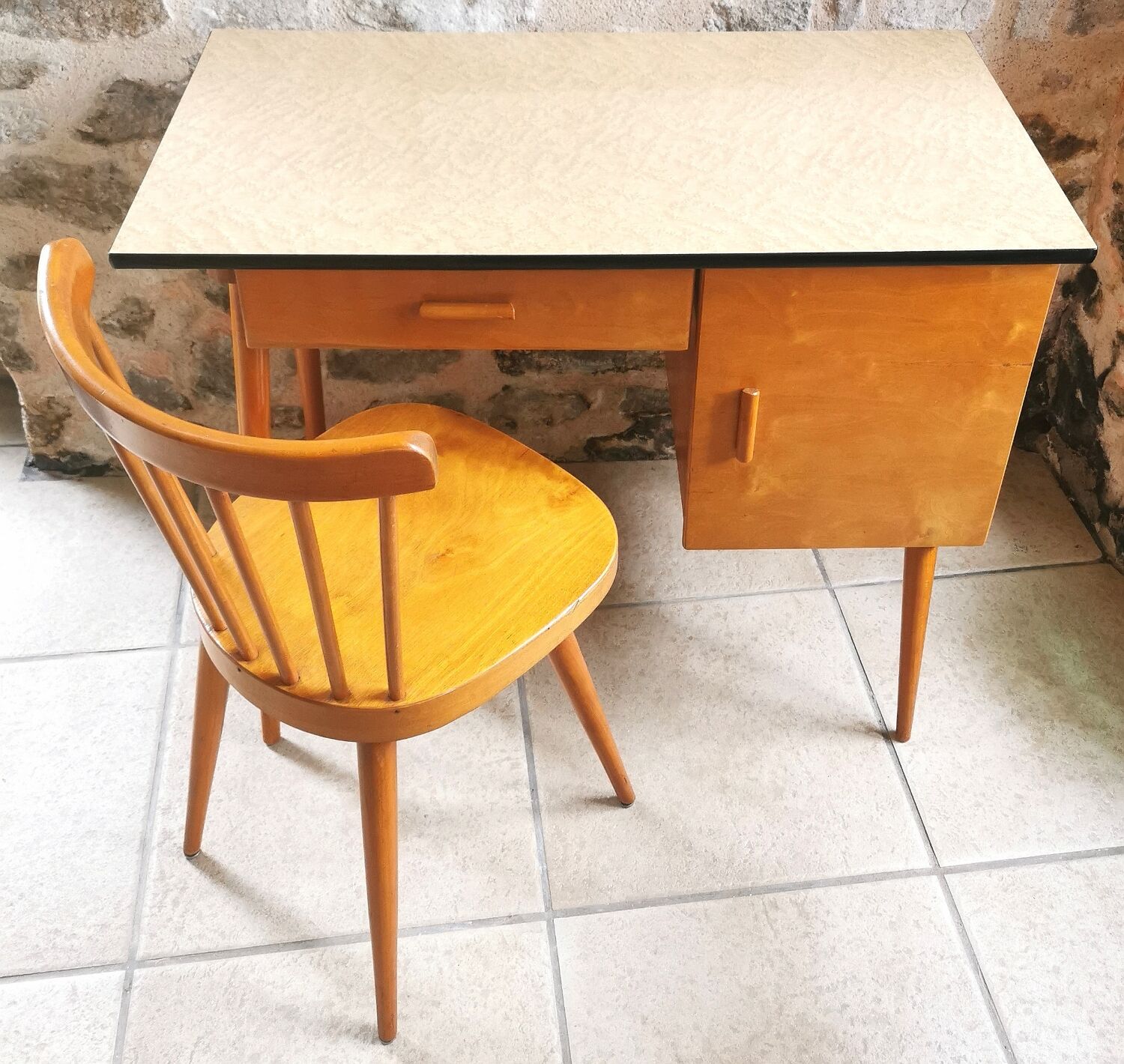Baumann Vintage Desk and Chair 1960