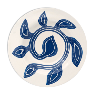 Assiette creuse motif bleu