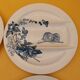 4 asparagus plates Longwy model Birds flowers blue decoration