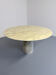 Veined marble round table with central base, Italian design from the 1970s.
