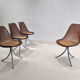 Lot of 4 chairs smoked plexiglass 1970