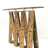 Console table in exotic wood with resin top, 1990s