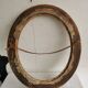 Frame oval 1st moitie of the xixth wood golden stucco