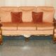 Three-piece bergère set in walnut, Chinoiserie style, from the 1920s, in need of restoration.