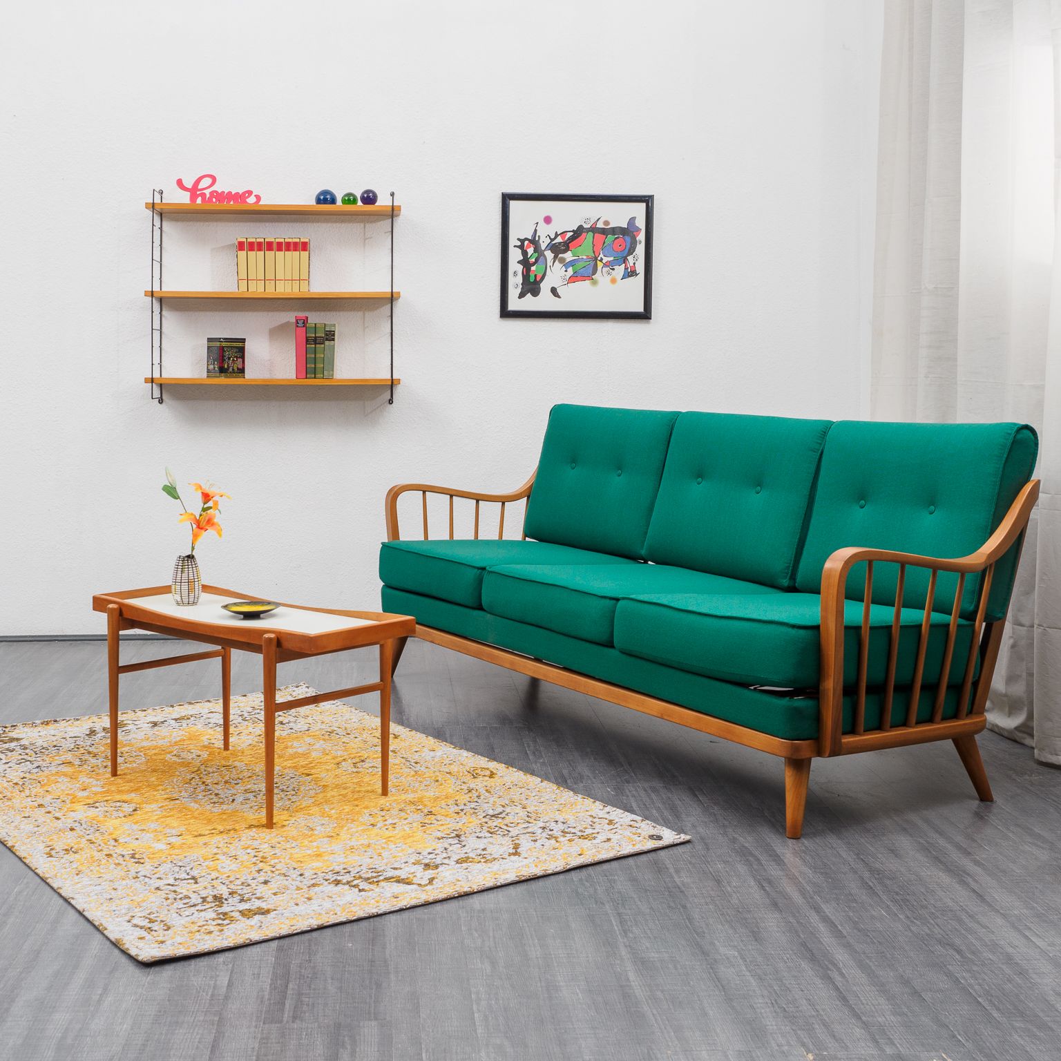 Knoll Antimott sofa, cherry wood, 1950