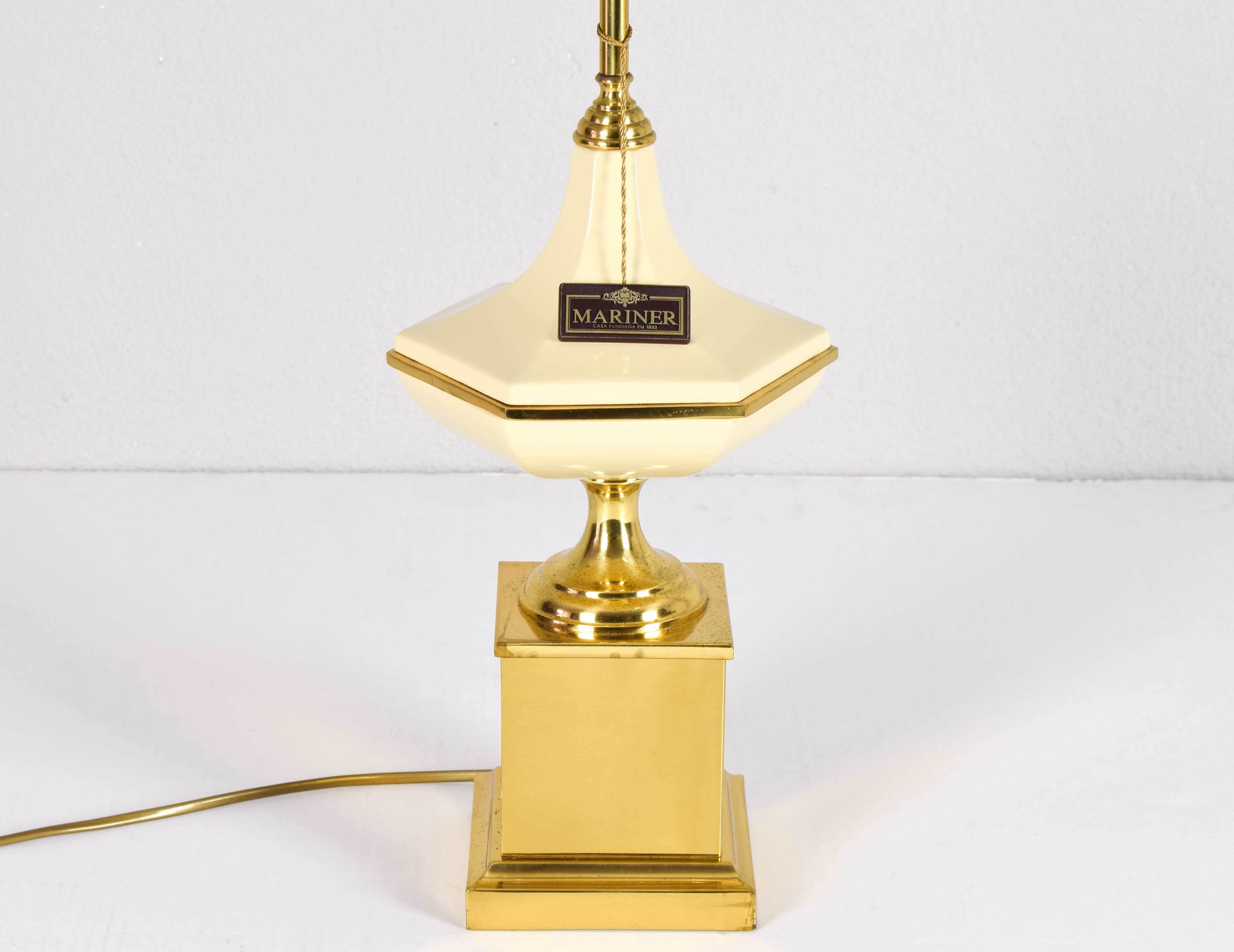 Hollywood regency brass mariner table lamp mid century, spain