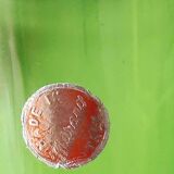 Murano/Flavio Poli vase. Blown art glass, green/amber tones. Organic floral shape. Height 28 cm