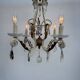 Crystal pendant chandelier wrought iron 1900