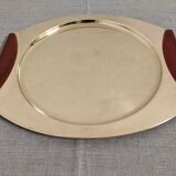 PM Italy brass and bakelite trays and bowl, 1960s-70s