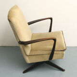 1950s scissor armchair in velvet