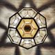 Adolf Loos style lamp in brass and faceted glass from the 1950s.