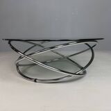 Mac chrome and smoked glass Coffee Table from Miniforms, Italy, 1970s