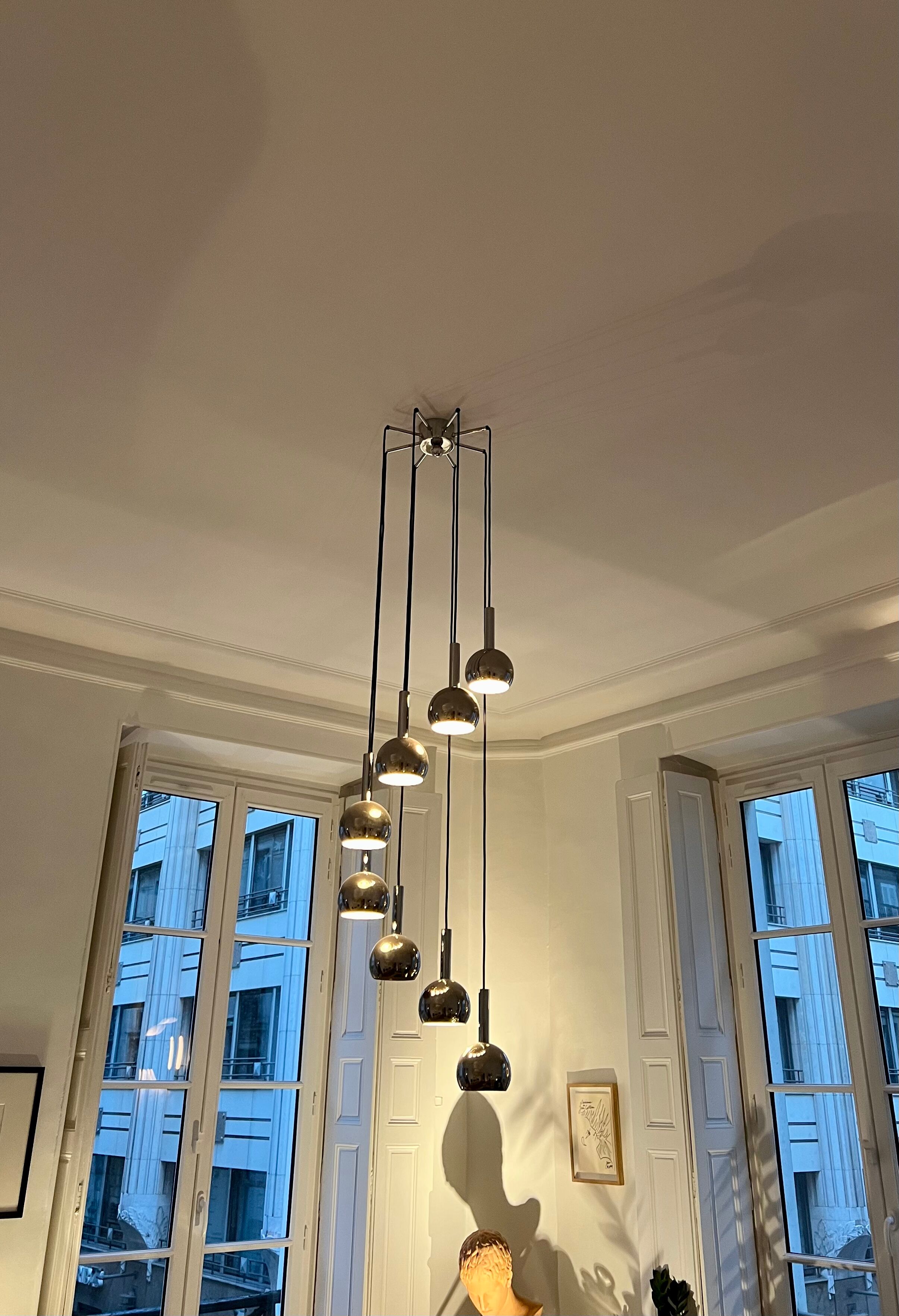 Suspension 70s chrome 8 globes