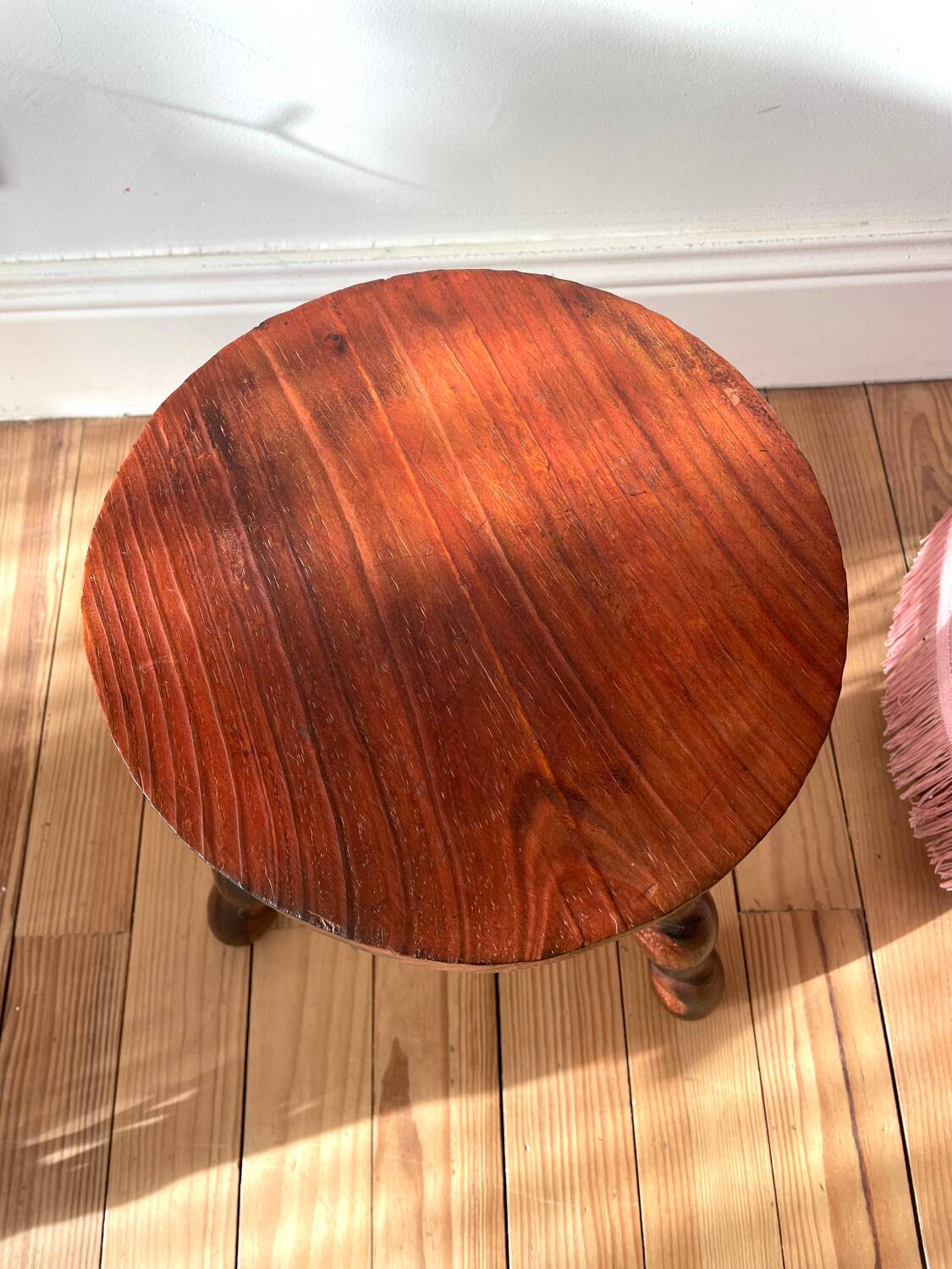 Vintage wooden tripod stool