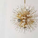 Two golden Sputnik ball chandeliers by Emil Stejnar, Austria, 1970s.