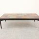 Mid century modernist rectangular coffee table with ceramic tiles top