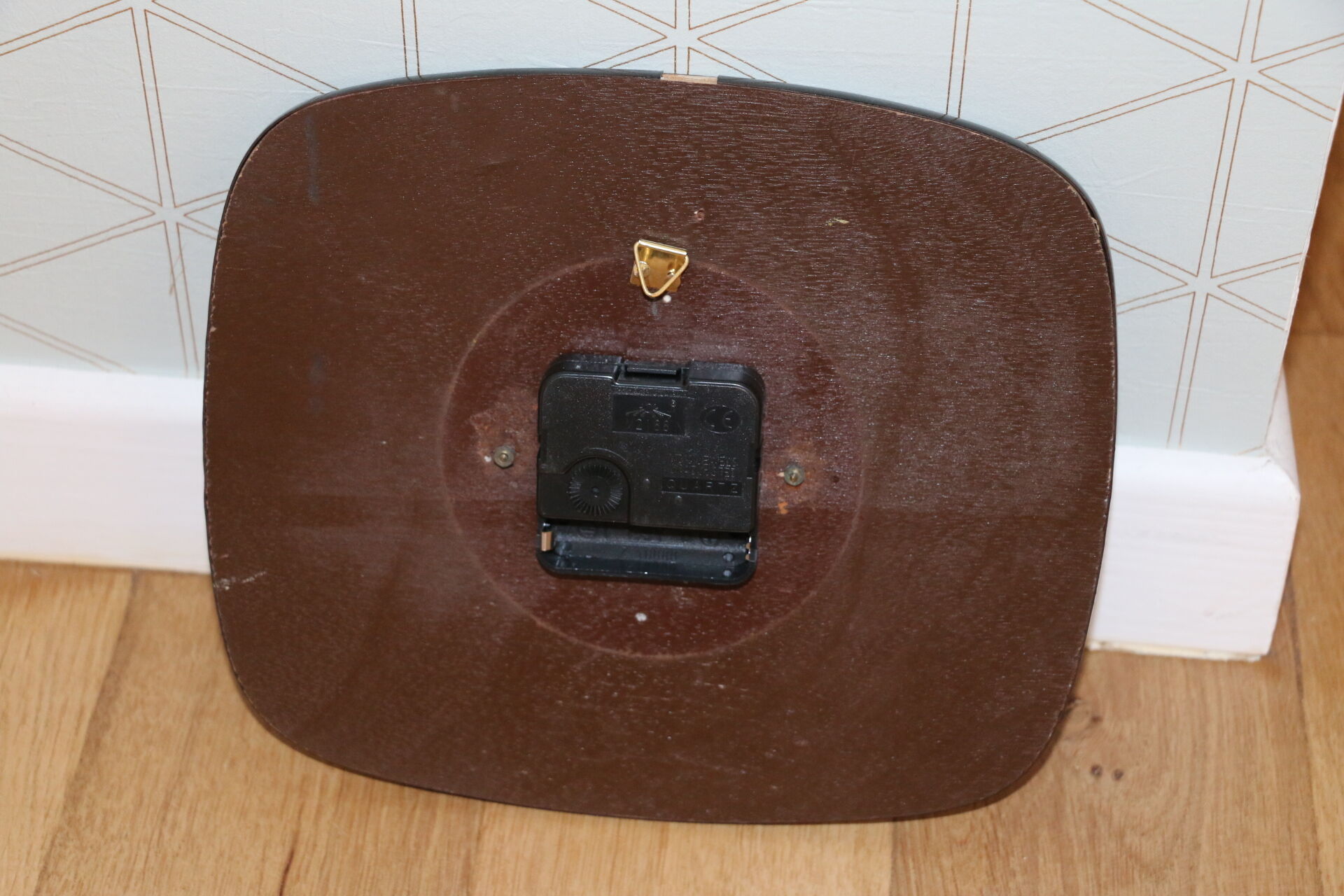 Brass and formica wall clock