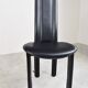 Vintage black leather dining chairs,  1980