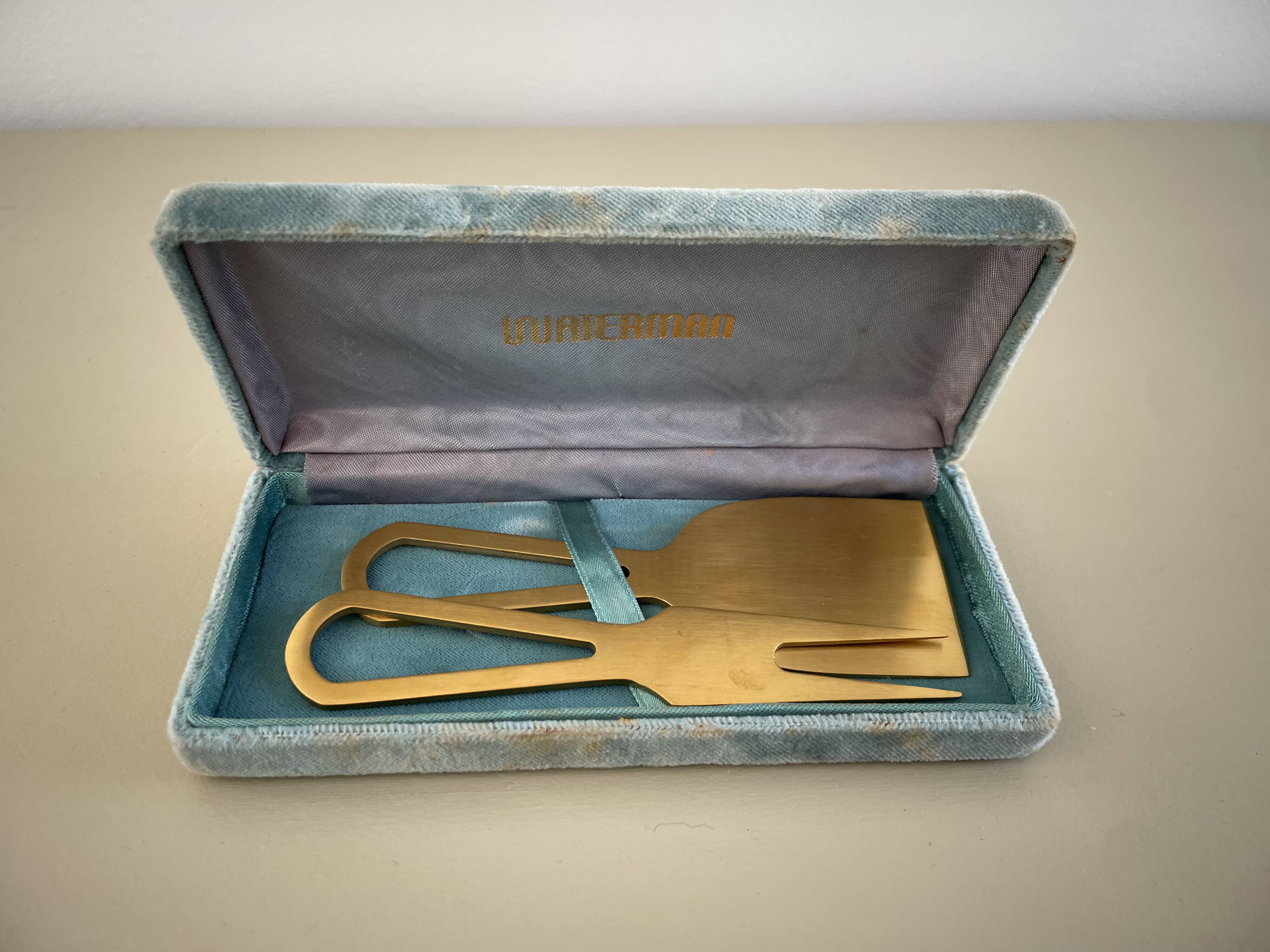 Waterman Gold Cheese Knife and Fork