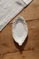 Antique leaf-shaped white English slipware dish.