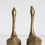 Pair of vintage brass swans
