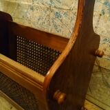 Oak caned magazine rack